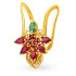 22KT GOLD RUBY AND EMERALD FINGER RING