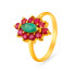 22KT GOLD RUBY AND EMERALD FINGER RING