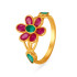 22KT GOLD EMERALD AND RUBY FINGER RING