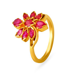 22KT GOLD AND RUBY FINGER RING