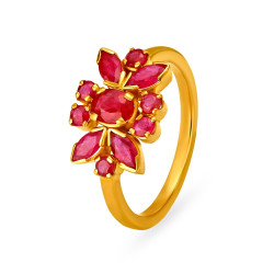 22KT GOLD AND RUBY FINGER RING