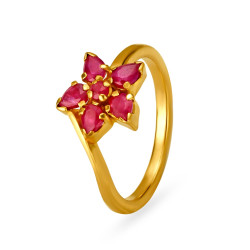 22KT GOLD AND RUBY FINGER RING