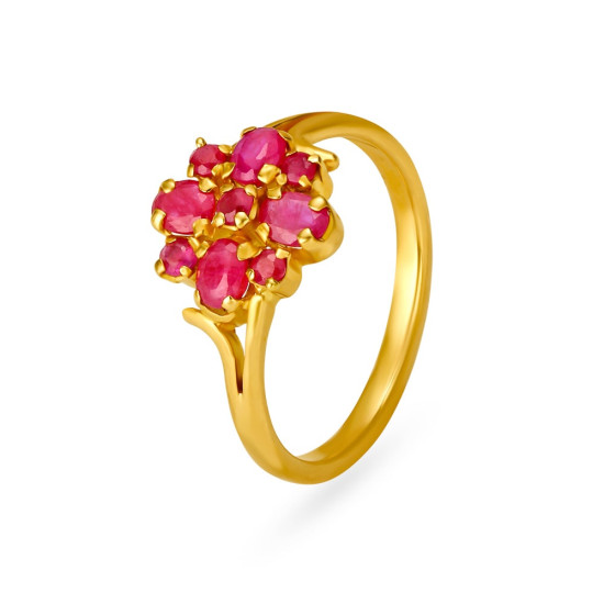 22KT GOLD AND RUBY FINGER RING