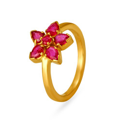 22KT GOLD AND RUBY FINGER RING