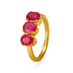 22KT GOLD AND RUBY FINGER RING