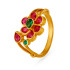 22KT GOLD EMERALD AND RUBY FINGER RING