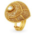 22KT GOLD AND KUNDAN GLASS FINGER RING